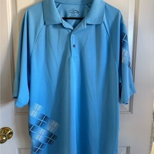Champion Light Blue Polo Shirt with Plaid Accents